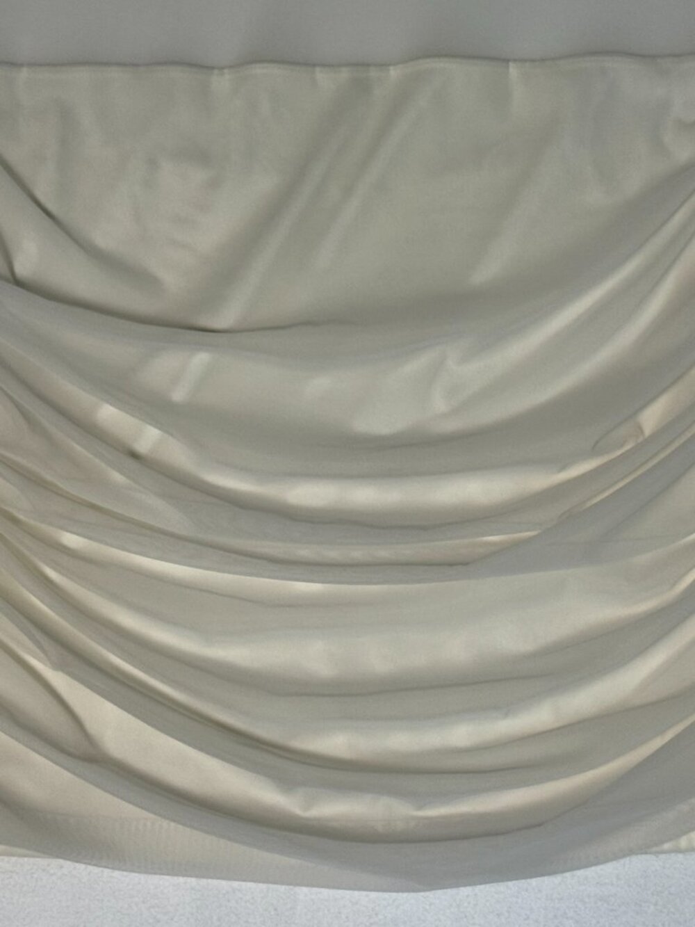 SUUKSESS Cream Mesh Ruched Long Sleeve Top Size Large - Picture 5 of 7